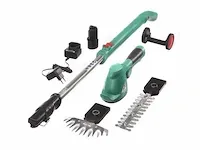 4 in 1 accu gras en heggeschaarset gartenmeister, 940770, groen/zwart/zilver