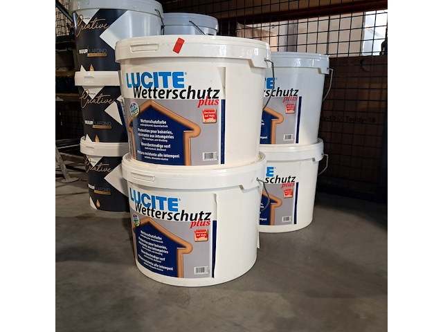 4 x 12 liter buitenlatex, lucite, wit - afbeelding 1 van  2