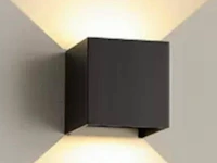 4 x cube black bidirectionele led wandlamp – 2x5w – 3500k neutraal wit – ip54 (sw-2312-2) - afbeelding 3 van  5