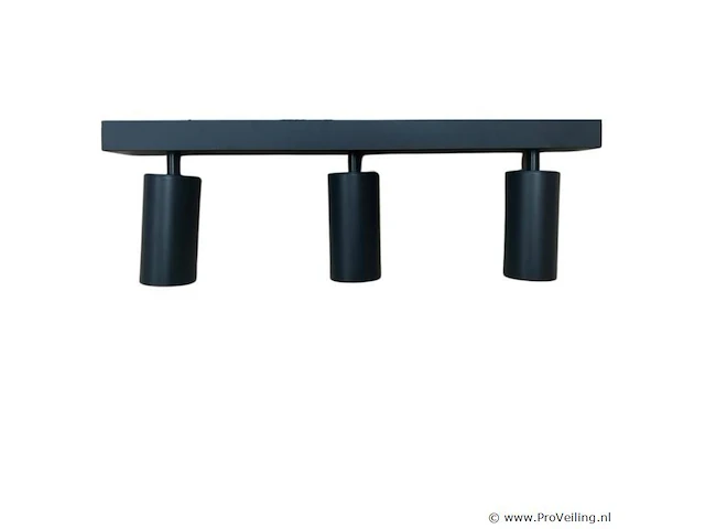4 x gu10 opbouwarmatuur – 3 draaibare spots – zwart – aluminium – draaibaar 350°/70° – ip20 - afbeelding 2 van  5