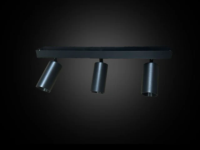 4 x gu10 opbouwarmatuur – 3 draaibare spots – zwart – aluminium – draaibaar 350°/70° – ip20 - afbeelding 3 van  5