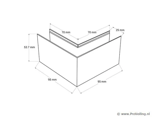 4 x l-connector voor magnetische opbouwrails 20 mm – horizontaal. - afbeelding 4 van  4