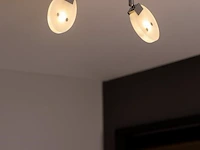 4 x led plafondlamp – 2 spots – hl7162l – 2 x 5w max – 4000k – neutraal wit – zilver - afbeelding 1 van  4