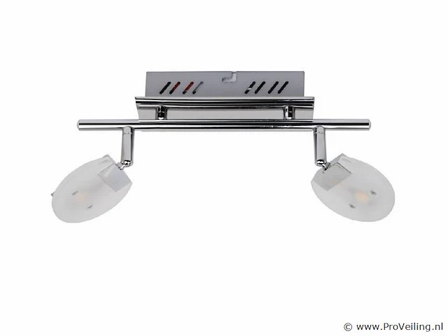 4 x led plafondlamp – 2 spots – hl7162l – 2 x 5w max – 4000k – neutraal wit – zilver - afbeelding 4 van  4
