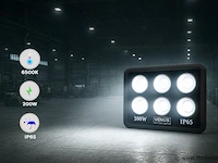 4 x led schijnwerper 300w – 6500k koud wit – ip65 waterdicht – 30.000 lm – cob – buiten/binnen - afbeelding 1 van  5