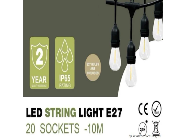 4 x lichtsnoer 10 m met 20 led-lampjes - afbeelding 3 van  4