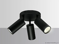 4 x ronde opbouwarmatuur gu10 – 3 draaibare – zwart – aluminium – ø150 mm – ip20 - afbeelding 4 van  5
