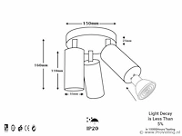 4 x ronde opbouwarmatuur gu10 – 3 draaibare – zwart – aluminium – ø150 mm – ip20 - afbeelding 5 van  5