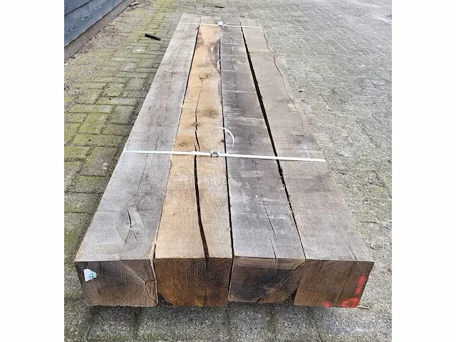 4 x rustieke eiken palen 150 x 150mm , lengte 250 cm - afbeelding 2 van  4