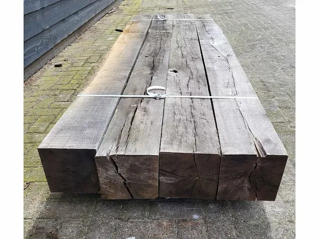 4 x rustieke eiken palen 200 x 200m , lengte 250 cm - afbeelding 2 van  4