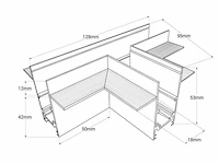 4 x t-connector voor ingebouwde magnetische rails 20 mm – horizontaal. - afbeelding 3 van  4