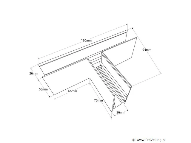 4 x t-connector voor magnetische opbouwrails 20 mm – horizontaal. - afbeelding 4 van  4