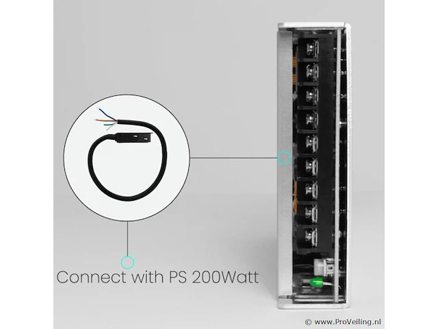 4 x voedingsconnector met kabel voor magnetische rail - 48v - afbeelding 2 van  3