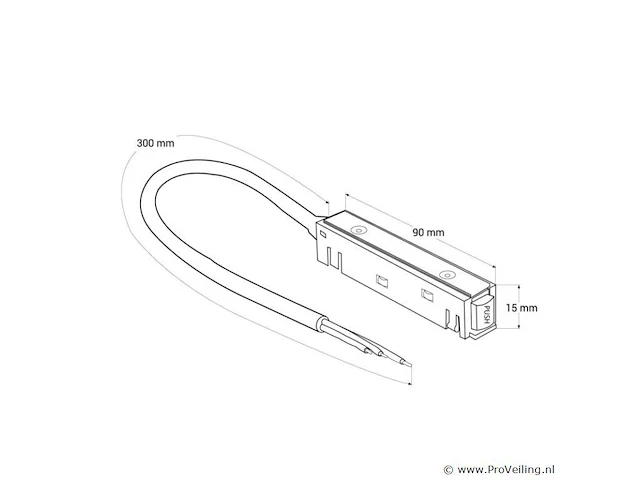 4 x voedingsconnector met kabel voor magnetische rail - 48v - afbeelding 3 van  3