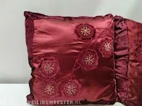 4 zijden kussens rood/groen - afbeelding 3 van  5