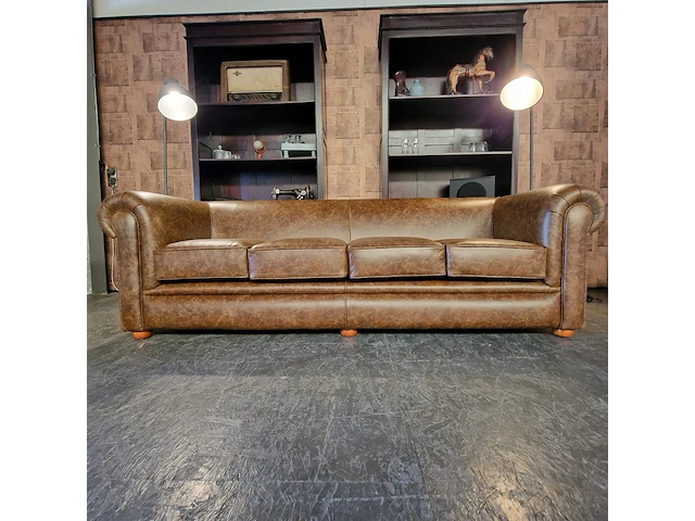 4-zits + 1-zits set chesterfield, kendal, bruin - afbeelding 12 van  13