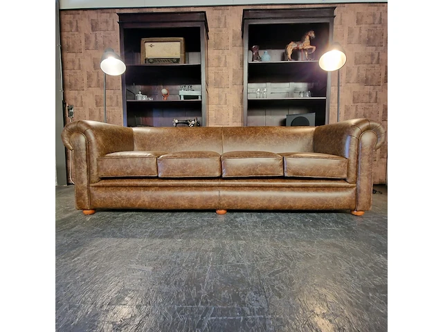 4-zits + 1-zits set chesterfield, kendal, bruin - afbeelding 9 van  13