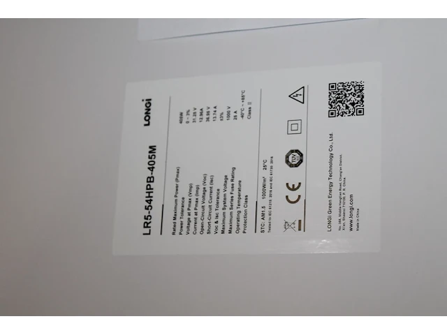 4 zonnepanelen longi lr5-54hpb-405m. afmeting 114 x 172 cm. - afbeelding 2 van  3