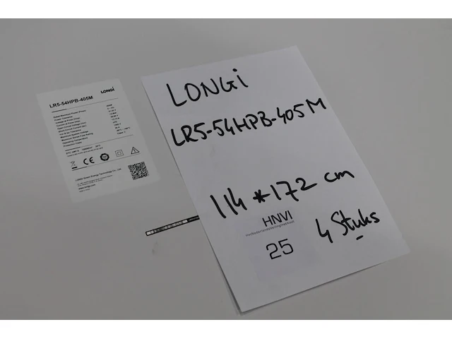 4 zonnepanelen longi lr5-54hpb-405m. afmeting 114 x 172 cm. - afbeelding 3 van  3