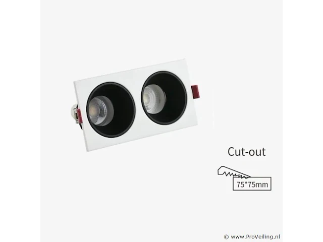 40 x inbouwspotfitting (ep-2) - verstelbaar - gu10 - wit/zwart - afbeelding 1 van  4