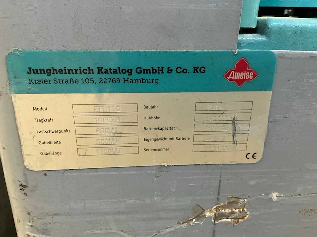4014 ameise epl 110 elektrische palletwagen - afbeelding 5 van  13