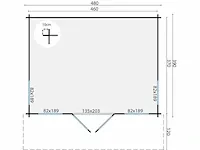 40.7406 - blokhut virginia 480x390x223cm wanddikte 44mm - afbeelding 2 van  4