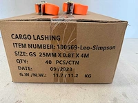 (40x) eindloze spanband 4 meter 800kg bandbreedte 25mm - afbeelding 2 van  3