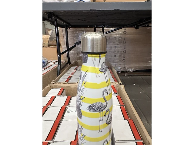 42x drinkfles, thermosfles 500 ml wit, geel - afbeelding 2 van  4