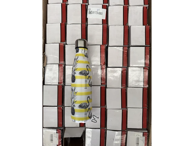 42x drinkfles, thermosfles 500 ml wit, geel - afbeelding 4 van  4