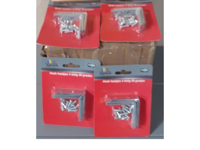 44 doos met 72 pakjes hoekhaakjes 80x80 mm - afbeelding 1 van  5