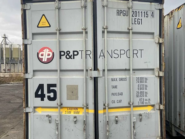 45ft high cube pallet wide container - js-e78un-a - used zeecontainer - afbeelding 7 van  9