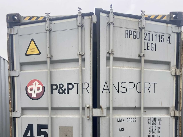 45ft high cube pallet wide container - js-e78un-a - used zeecontainer - afbeelding 8 van  9