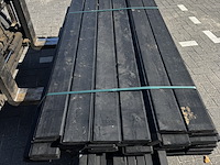 47 stuks plus een aantal afwerklatten blokhut profiel | zwart gespoten , 2,8 x 14 x 178 cm - werkende breedte 13 cm - afbeelding 1 van  3