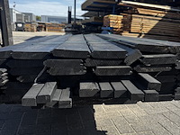 47 stuks plus een aantal afwerklatten blokhut profiel | zwart gespoten , 2,8 x 14 x 178 cm - werkende breedte 13 cm - afbeelding 2 van  3