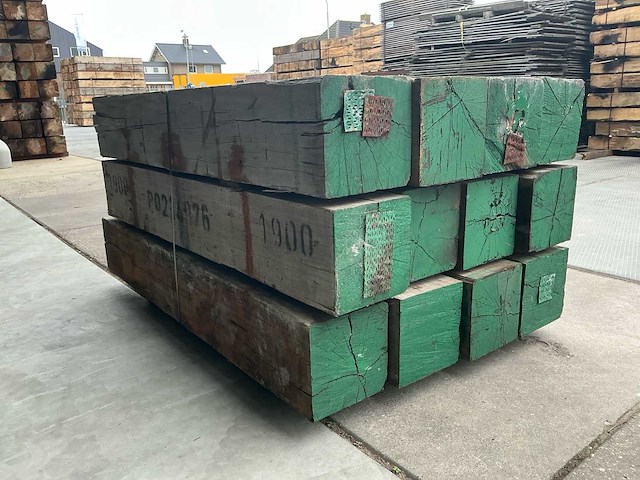 48 balken gemixt hardhout 190x30x30cm reclaimd wood - afbeelding 10 van  16