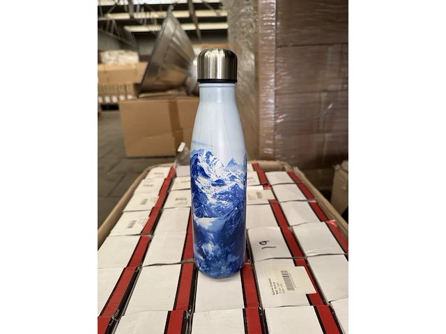 49x drinkfles, thermosfles 500 ml blauw - afbeelding 1 van  4