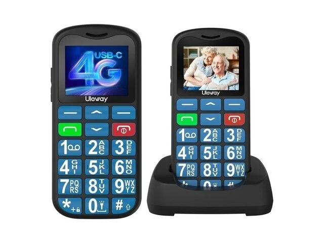 4g mobiele telefoon - senioren - 1,77 inch ushining - afbeelding 1 van  3