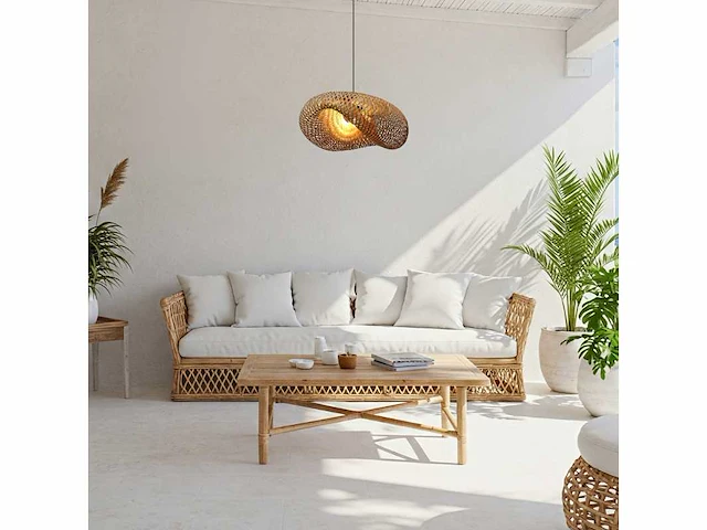 4shine sanso ronde bamboe hanging lamp - afbeelding 2 van  3