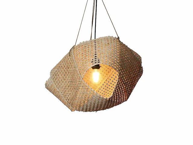 4shine viane ovaal bamboe hanging lamp - afbeelding 1 van  2