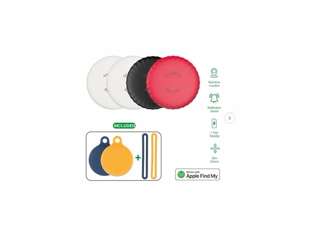 4smarts skytag slim set van 4 2x wit 1x zwart 1x rood - afbeelding 1 van  2