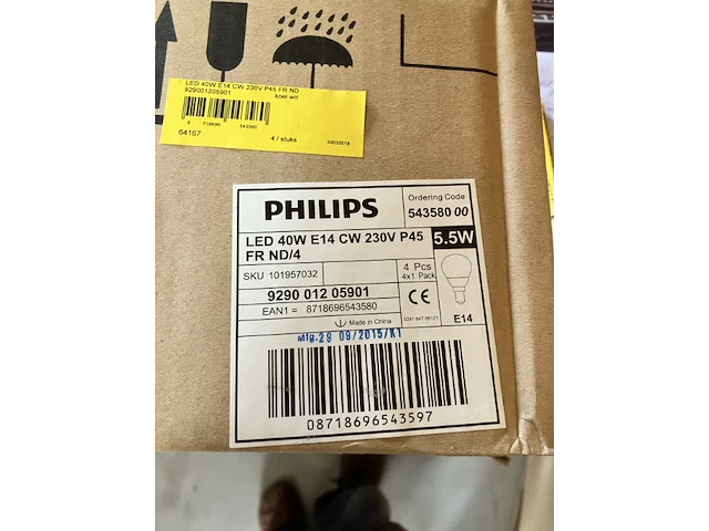 4x 4 ledlampen philips 40w e14 risico transport koper dus 8 gloeilampen - afbeelding 3 van  5
