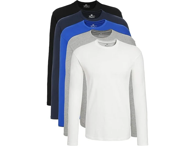 4x 5-pak heren shirt met lange mouwen maat l lower east - afbeelding 1 van  2