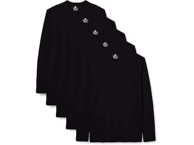 4x 5-pak heren shirt met lange mouwen maat xl lower east, zwart - afbeelding 1 van  4