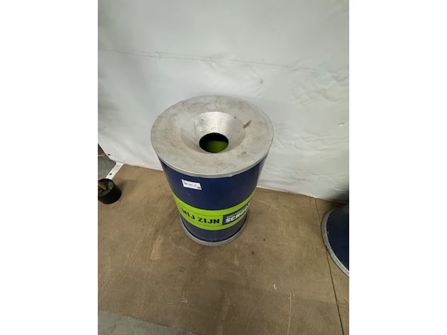 4x afvalbak 135 liter omefa, blauw/groen - afbeelding 3 van  6