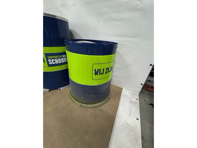 4x afvalbak 135 liter omefa, blauw/groen - afbeelding 5 van  6