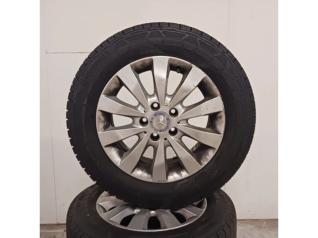 4x aluminium velg met winterband voor mercedes vito, continental, vancontact winter - 205/65 r 16c - afbeelding 10 van  12