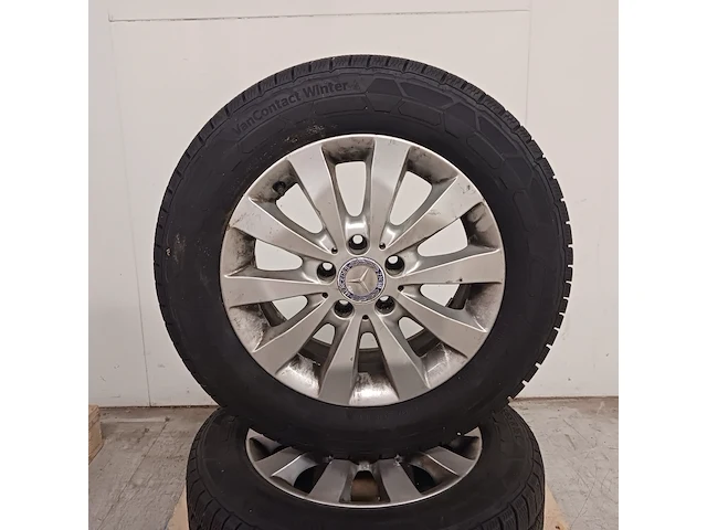 4x aluminium velg met winterband voor mercedes vito, continental, vancontact winter - 205/65 r 16c - afbeelding 12 van  12