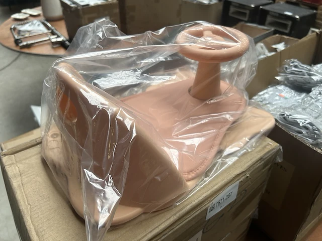 4x baby bad zitje met stuur roze - afbeelding 2 van  4
