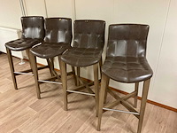 4x barkruk gebruikssporen, kunstleder en hout - afbeelding 1 van  1