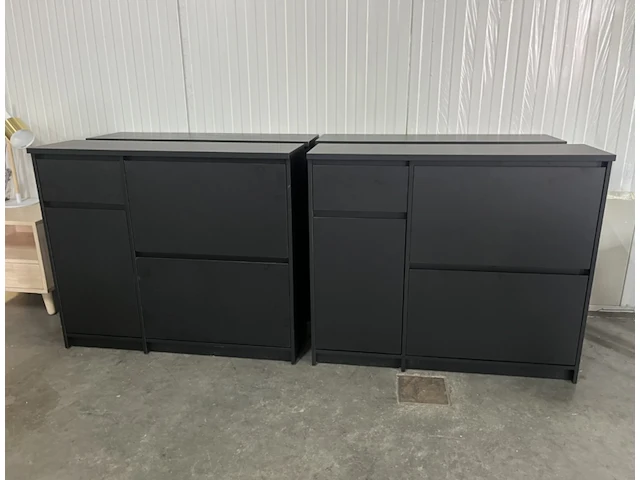 4x basic flip schoenenkast, byfonq, zwart - afbeelding 1 van  5